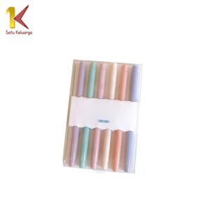 Satu Keluarga Highlighter Set Isi 6pcs A116 Penanda Teks Buku Siswa Double Tip Warna Pastel Spidol