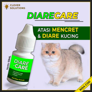 Clever Solutions - DIARECARE (Obat Diare Kucing Obat Anti Diare Mencret Darah Gangguan Pencernaan Kucing Muntah Cat Kitten) [Primacat Prima Cat Olive Care Koinami Babah Cat House Vitamin Kucing Pakan Kucing]