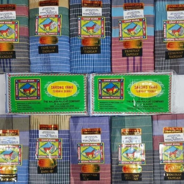 SARUNG PELIKAT COTTON INDIA CHOP KUDA BENANG 12000 PEMBORONG & PERUNCIT