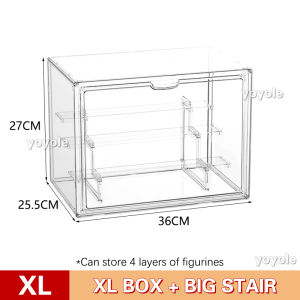 Acrylic Popmart Display Box With Shelf Labubu Display Case Figurine Blind Box Orgainiser Stand Rack