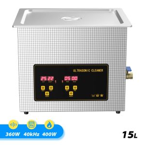 Ultrasonic Cleaner 15L with Timer Digital for Cleaning Jewelry Glasses  Small Parts Circuit Board Dental Instrument Commercial Ultrasound Clean Machine