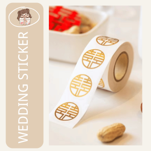 📣🇲🇾 READY STOCK📣【500PSC】WEDDING STICKER | Wedding Supplies with Glue Wedding Stickers | LASER STICKER ROLL | DoorGift Box | WEDDING DECORATION | Wedding Doorgift | 囍字贴纸| 喜糖盒 | 镭射喜字贴纸 | 婚礼专用喜字贴纸 | 喜字喜糖盒 | 喜糖盒装饰吊饰