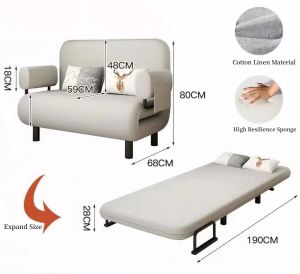 Moduspace Mall Lazy Sofa Bed On Sale Foldable Reclining Convertible Sleeper Multifunctional Fabric Sofa Dual-use Sofa Bed Chaise Lounge Couch Lounge Chair Living Room Solid Wood Sofa Chair Sturdy And Durable Small Living Room Furniture