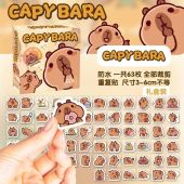 Sticker Cartoon 卡通贴纸 Pelekat Kartun Comel DIY Hiasan Buku Skrap Capybara Cute Sticker Pack Scrapbook Student
