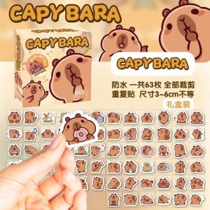 Sticker Cartoon 卡通贴纸 Pelekat Kartun Comel DIY Hiasan Buku Skrap Capybara Cute Sticker Pack Scrapbook Student