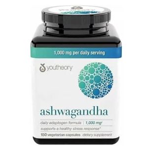 Youtheory Ashwagandha 1000mg 150 Vegetarian Capsules -100% AUTHENTIC