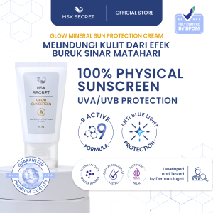 HSK Secret Glow Sunscreen SPF 30 PA+++ - Tinted Sunscreen Cream Meratakan Warna Kulit Menyamarkan Noda Hitam