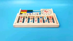 Đồ chơi gỗ Montessori Kệ gỗ chữ A giúp bé học tiếng AnhLàm Toán cơ bản