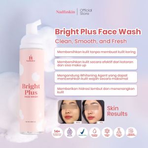 Nadfaskin Bright Plus Foaming Face Wash - Pembersih Wajah Lembut dengan Aloe Vera & Vitamin E untuk Kering dan kusam