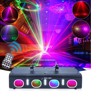 ESHINY F12 3D RGB 4 Lens 9 LED Laser Beam Projector DJ Disco Light Party RGB Dance DMX512 KTV Shop Decoration Birthday Lighting Effect Stage Lamp