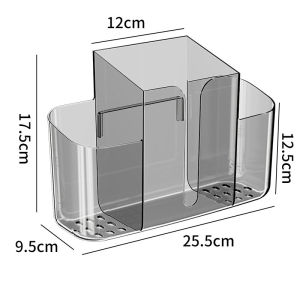 Keranixy Wall Mount Organizer No Drilling Bathroom Tissue Box Toothpaste Tube Holder Towel Bar Storage Rak