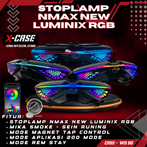 X-Case Lampu Stoplamp Nmax New Rgb Connect To Hp  2020-2022 Stop Belakang Nmax Baru Colorful WD 80