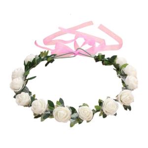 Spring Bohemian Flower Crowns Beach Hawaii Floral Garland Romantic Faux Rose Wedding Party Wreath Headpiece Photo Props