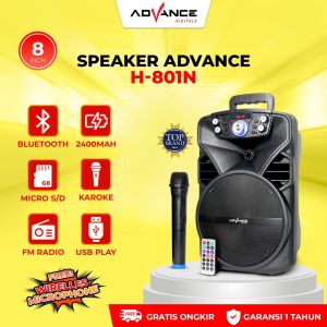 Advance Digitals H‑801N Portable 8" Speaker – Mic Gratis / 1 Tahun Garansi Resmi