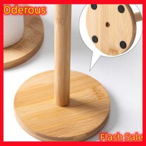 Oderous Kitchen Wooden Roll Paper Towel Holder Bathroom Tissue Vertical Stand Disposable Paper Pot Kitchen Toilet Storage Accessories