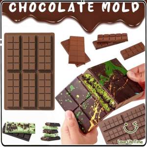 Silicone Chocolate Mold DIY Acuan Coklat Bar Wax Melt Mould Biscuit Baking Tools