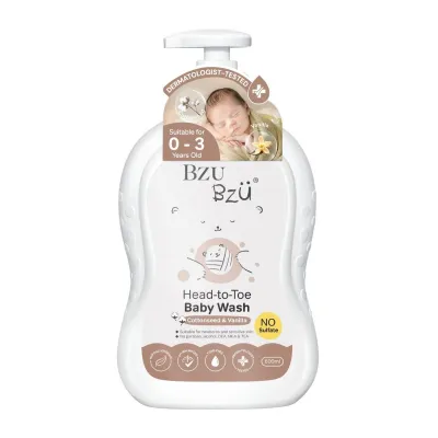 Bzu Bzu Head-to-Toe Baby Wash 600ml - Cottonseed & Vanilla