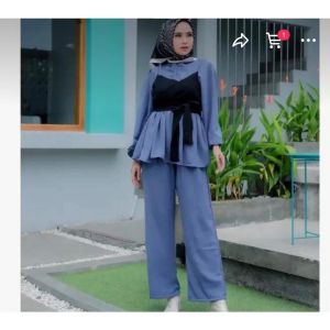 One Set Lesti terviral baru termurah Luwes Premium Setelan Kemeja Kerja Wanita Stylish Nabila Set Halus Lembut Adem