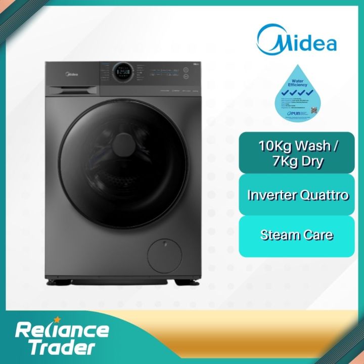 Midea Combo Washer Dryer (10Kg Wash / 7Kg Dry) MF200D100WB | Lazada