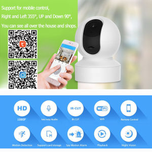DAYTECH TUYA CCTV Wireless Connect Phone with Speaker Camera WIfi TUYA Smart Life Compatible with iOS Android Systems IP Camera 1080P HD WiFi Camera Pan Tilt Two Way Audio Night Vision TC05 Hot Selling