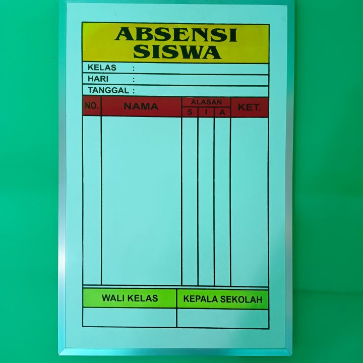 Papan Absensi Siswa Ukuran 60x80cm | Papan Absen Kelas | Lazada Indonesia