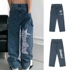 COD& Ready Stock】Y2K Mens Retro Streetwear Hip Hop Stars Straight Fairy  Grunge Jeans for Men Denim Pants Wide Leg Oversized Alt Trousers Clothes