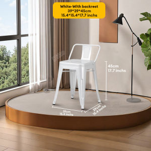 Ditto Metal Bar Chair White/Sliver/Black 45cm Steel Bar Stool Back Kitchen chair Dining Chair