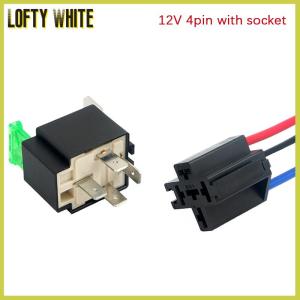 Lofty White 1PC 12V DC 4 PIN Car Fused Relay 30A ปกติเปิด relais 30A FUSE with 4Pin 5Pin พนักพิง