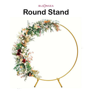 Round Stand 2.2M Iron Circle Ring Balloon Metal Gold Arch Wedding Wrought Flower Party Decor Frame Hoop Bracket Balloons