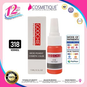 Goochie Permanent Makeup Micro Pigment Cosmetic Color 318 Vermiel 15ML 0.5OZ