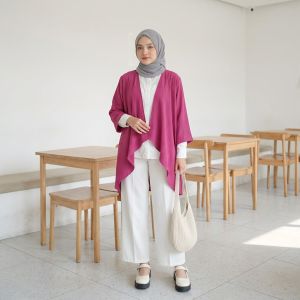 FIRLEE - BAJU ATASAN WANITA NAIRA OUTER CARDIGAN KEKINIAN BAHAN CRINGKLE AIRFLOW PREMIUM VIRAL