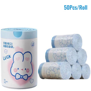 100pcs/Roll Drawstring Garbage Bag Thickened Automatic Closing Kitchen Trash Bags