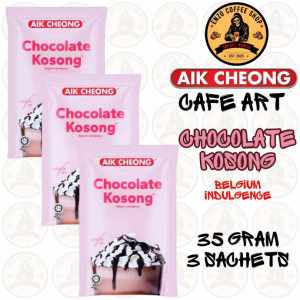 Aik Cheong Cafe Art Chocolate Kosong Belgian Indulgence Hot Chocolate Powder 35 Gram 12 Sachets