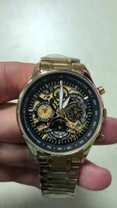 Internet celebrity nibosi New Watch   Casual Hollow Mechanical Design Mens Watch   Multifunctional Quartz Students Watch ♢X1123