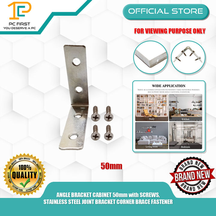 Pc First Angle Bracket Cabinet 50mm With Screws Stainless Steel Joint