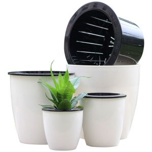 MODAQUICK Automatic Resin Office Decoration Self Watering Home Decor Planter Plants Basket Flower Pots