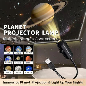 Multi-Pattern USB Projector Night Light Star Planet Ocean Halloween Christmas Projection Atmosphere Light Starry Sky Lamp Night Light Romantic Bedroom Decoration