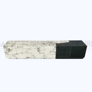 Furnimall Light Luxury 6.5 Feet TV cabinet Marble Pattern/ 200cm Almari TV/ 6.5Kaki Kabinet TV/Rak tv kayu/ TV Console