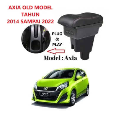 Perodua Axia Arm Rest USB Type C Port Armrest Console Box Storage Box Seat Gap Storage Side Seat Organizer Pocket Cup Holder Drink Holder Container Box Phone Charging Accessories Axia Old Axia New