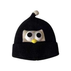 Soft Woolen Baby Cap with Charming Big Eyes Designing Breathable Toddlers Knit Hat Headwear for Infants Autumn Winter