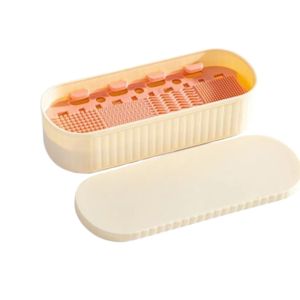 IVAOU 3-in-1 Makeup Brush Cleaning Box Multifunction Drain Makeup Brush Cleaner Mat Brush Cleaner with Drying Holder Beauty Egg Drying Rack Travel