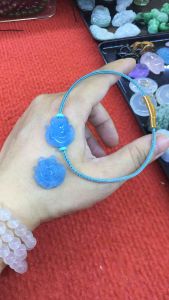 Vòng đeo tay dây cáp Hồ Ly đá Aquamarine xanh nước