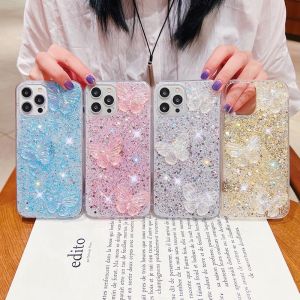 KONSMART Casing For Samsung Galaxy A15 A25 A35 A55 5G A05 A05S A54 A34 A24 A14 5G A13 5G A13 A23 A33 A53 A73 5G 2024 Bright Shiny Phone Case with Crystal Butterfly for Samsung A04 A04s A03 A03s A52s A52 A32 A72 A12 A22 A42 A71 A51 Soft TPU Casing