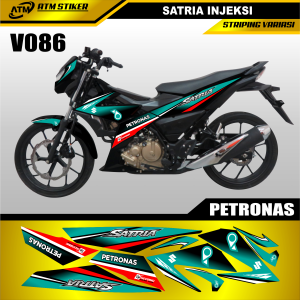 Stiker striping variasi petronas satria injeksi