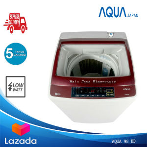 Mesin Cuci 1 Tabung AQUA Sanyo AQW 98 DD Full Otomatis Cuci dan Kering Hijab Series 9 KG