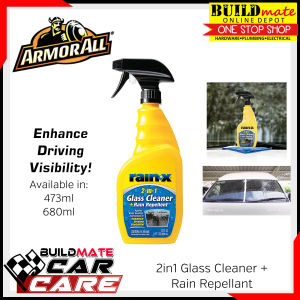 RAIN-X 2in1 Glass Cleaner + Rain Repellent for Windshield 680ML (23FL OZ) SOLD PER PIECE - BUILDMATE Car Care -