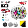 ลำโพงบลูทูธ W-King T8 Bluetooth รูปทรงโดยรวมดูทันสมัย ทรงวงรีมนๆ ไม่เหลี่ยมๆเหมือนลำโพงทั่วๆไป. 