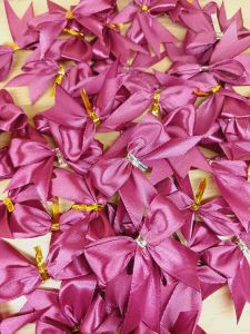 50 pcs Kartu Ucapan Pita & Tag Souvenir Pernikahan Kertas ART Paper