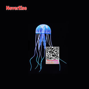 Beautiful colorful Jellyfish Fishtank Aquarium Ornament Aquarium Decoration Artificial Fluorescent Floating Jellyfish Jellyfish Model Toy with suction cup sucker Aquarium Accessories and Decoration Waterscape Landscape