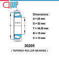 30201 30202 30203 30204 30205 ตลับลูกปืนเม็ดเรียว TAPERED ROLLER BEARING ตลับลูกปืนเตเปอร์. 